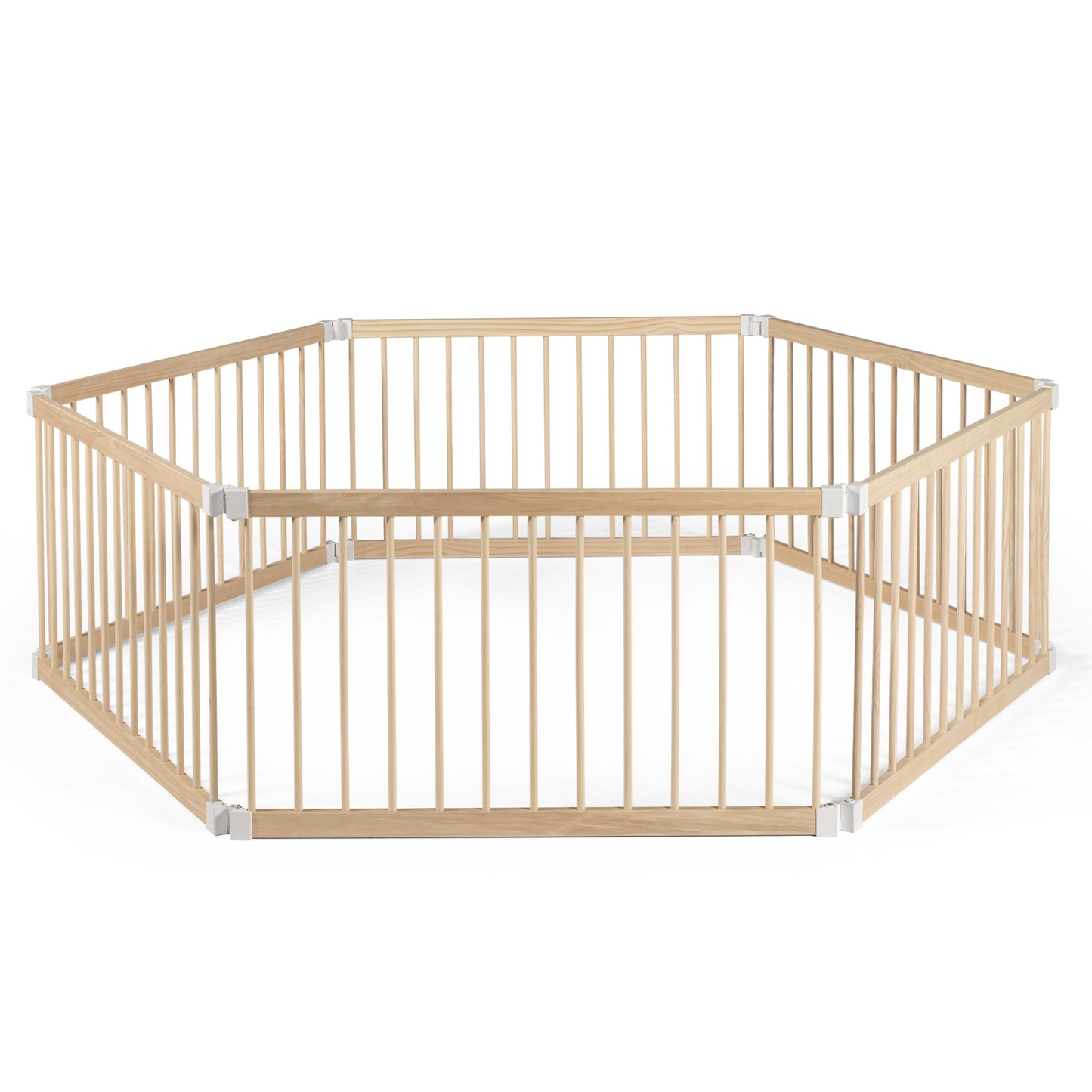 Wooden Baby Playpen - 6 Panel Large Rectangle - Kiddy Cots