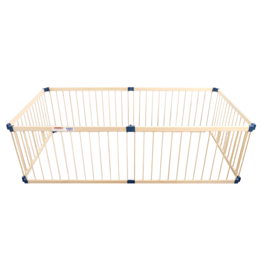 Kiddy Cots Natural Timber 6 Panel Baby Playpen Adjustable