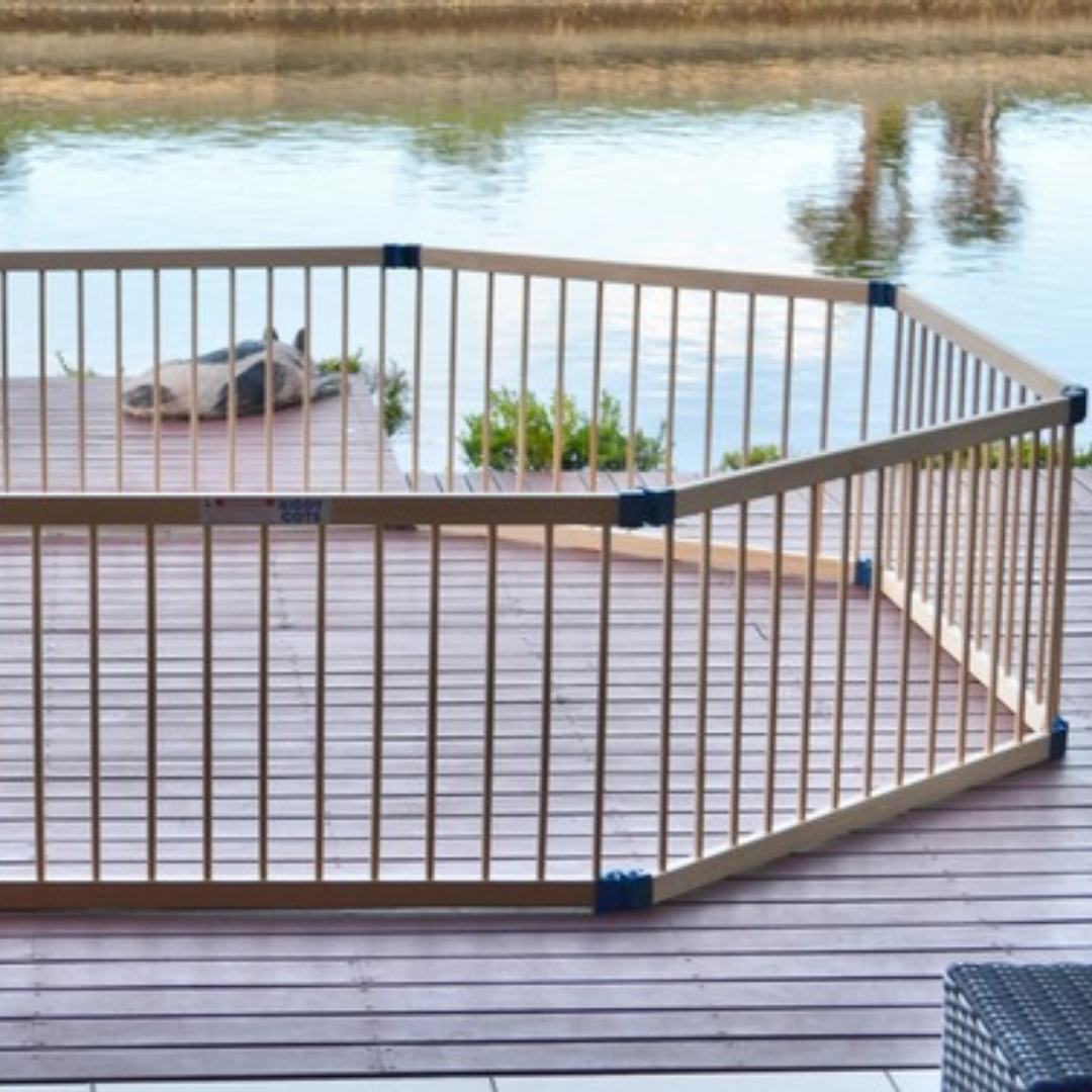 Kiddy Cots Giant Natural Timber 8 Panel Baby Playpen Adjustable