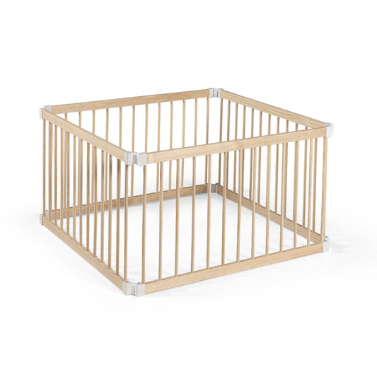 Wooden Baby Playpen - 4 Panel Small Compact - Kiddy Cots