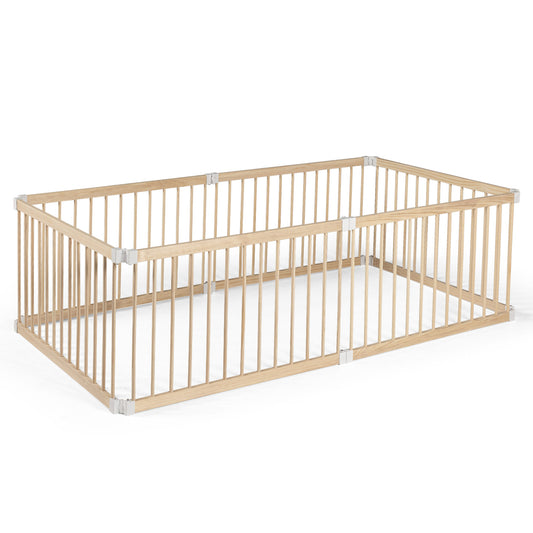 Wooden Baby Playpen - 6 Panel Large Rectangle - Kiddy Cots