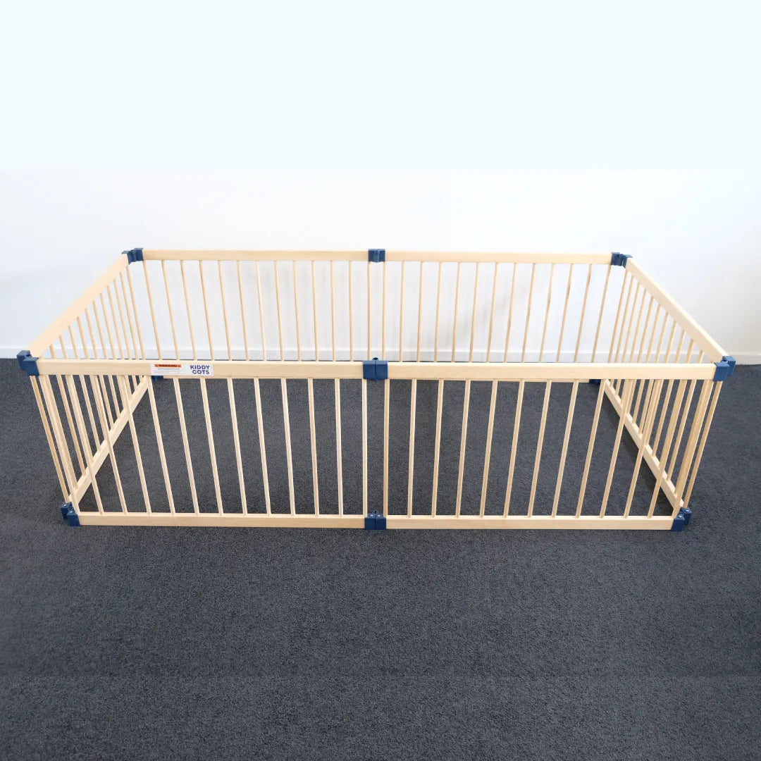Kiddy Cots Natural Timber 6 Panel Baby Playpen Adjustable