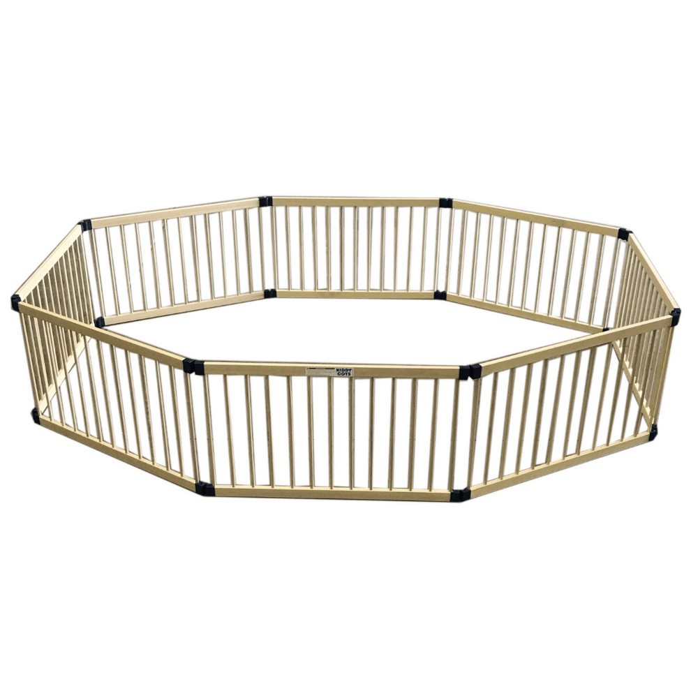 Kiddy Cots Giant Natural Timber 8 Panel Baby Playpen Adjustable